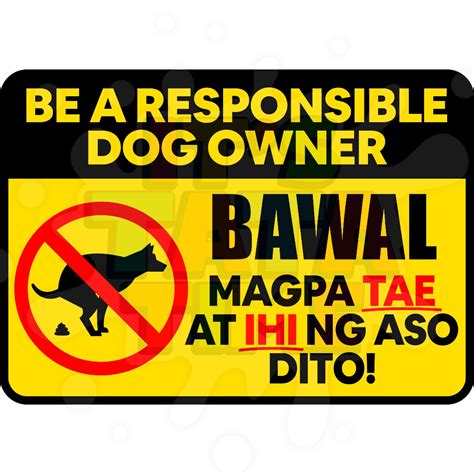 bawal magpatae ng aso dito signage|Bawal Magpa Tae ng Aso dito PVC Signage (like ATM and ID) .